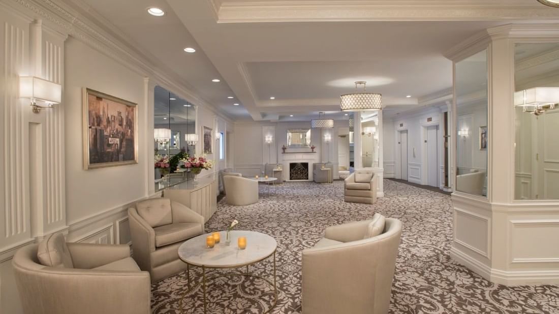 Living room in the Pre-Function room at Warwick New York