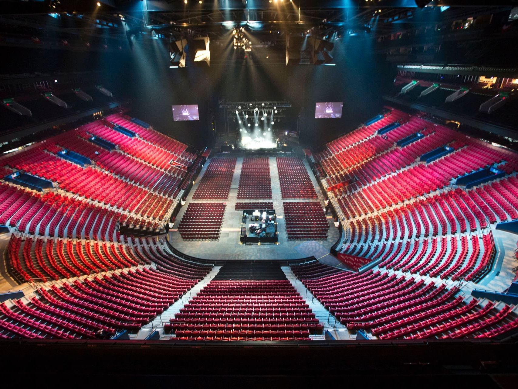 Interior of Bell Centre Arena near Honeyrose Hotel