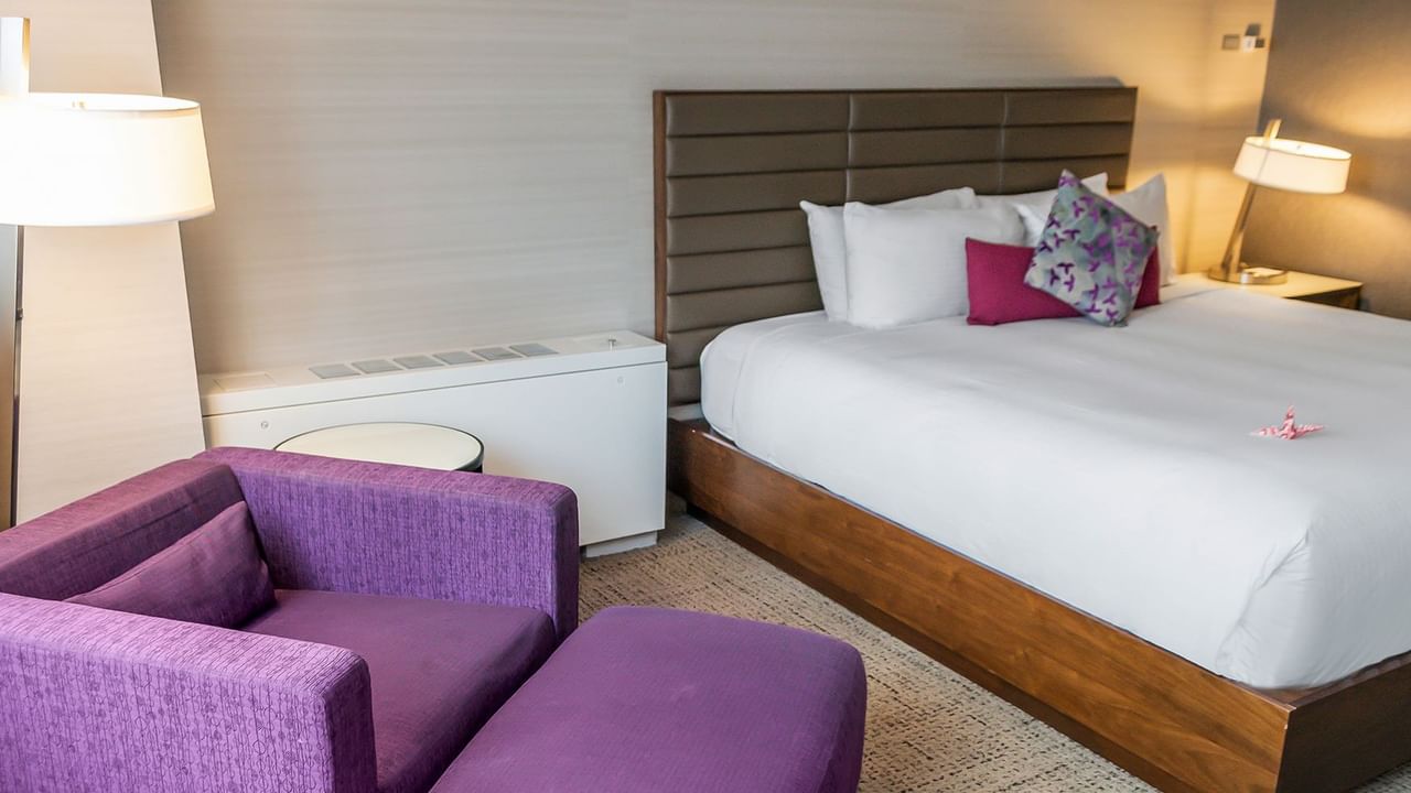 Bedroom in a hotel suite