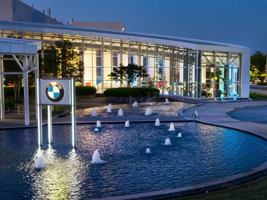 Entrance of BMW Zentrum Museum near Hotel Hartness