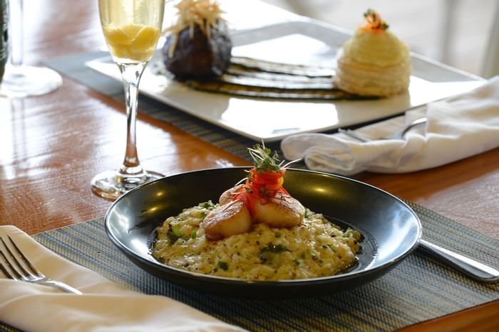 Risotto dish in Calabash Beach Bistro at Bougainvillea Barbados