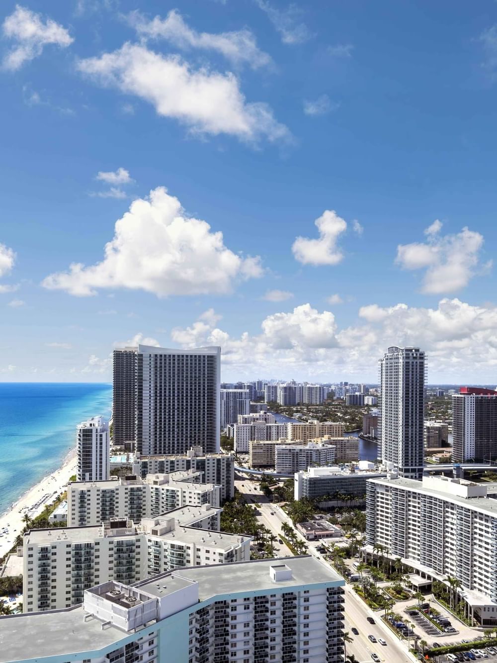 Cityscape view from 1 King Bed - Partial Ocean View High Floor at Diplomat Beach Resort