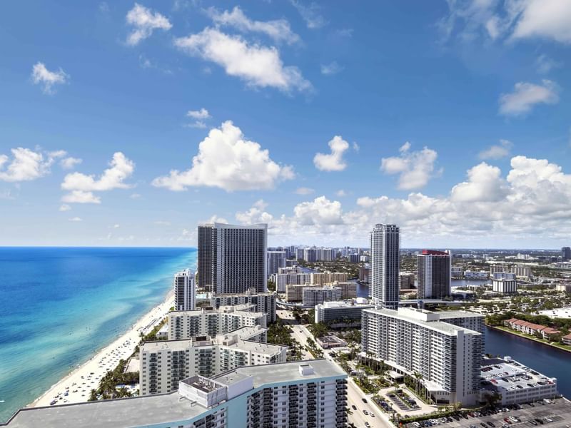 Cityscape view from 1 King Bed - Partial Ocean View High Floor at Diplomat Beach Resort