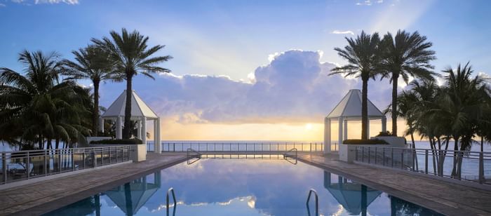 The hotel pool area overlooking the sea at The Diplomat Resort