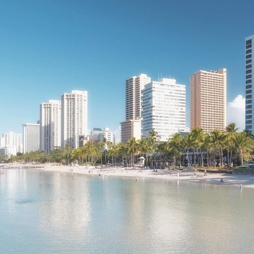 Landscape view of the city & beach near Waikiki Resort Hotel by Sono
