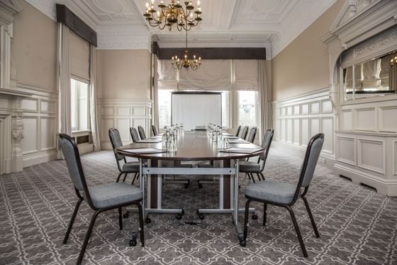 Table set-up in Crown Room, conference venues in York at The Milner York