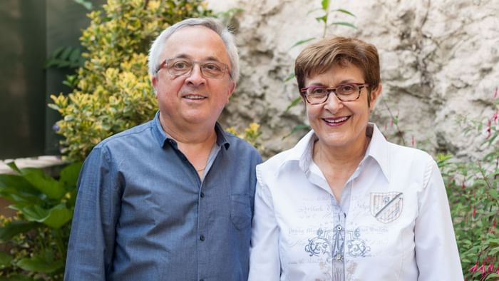 An image of a happy senior couple at Hotel Continental