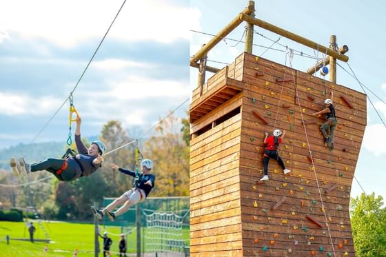 Rock climbing and zipline at Honor’s Haven Retreat