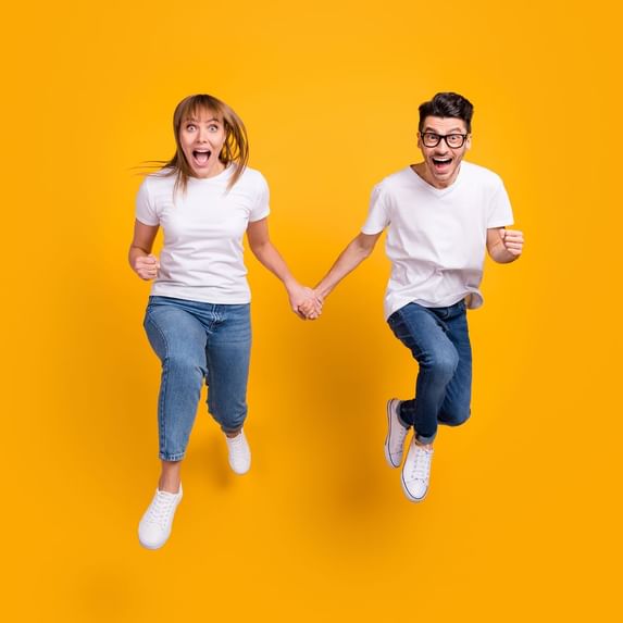 Couple with a happy face