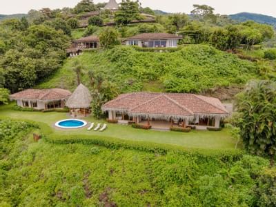 An Aerial shot of Jacaranda Villa at Punta Islita Hotel