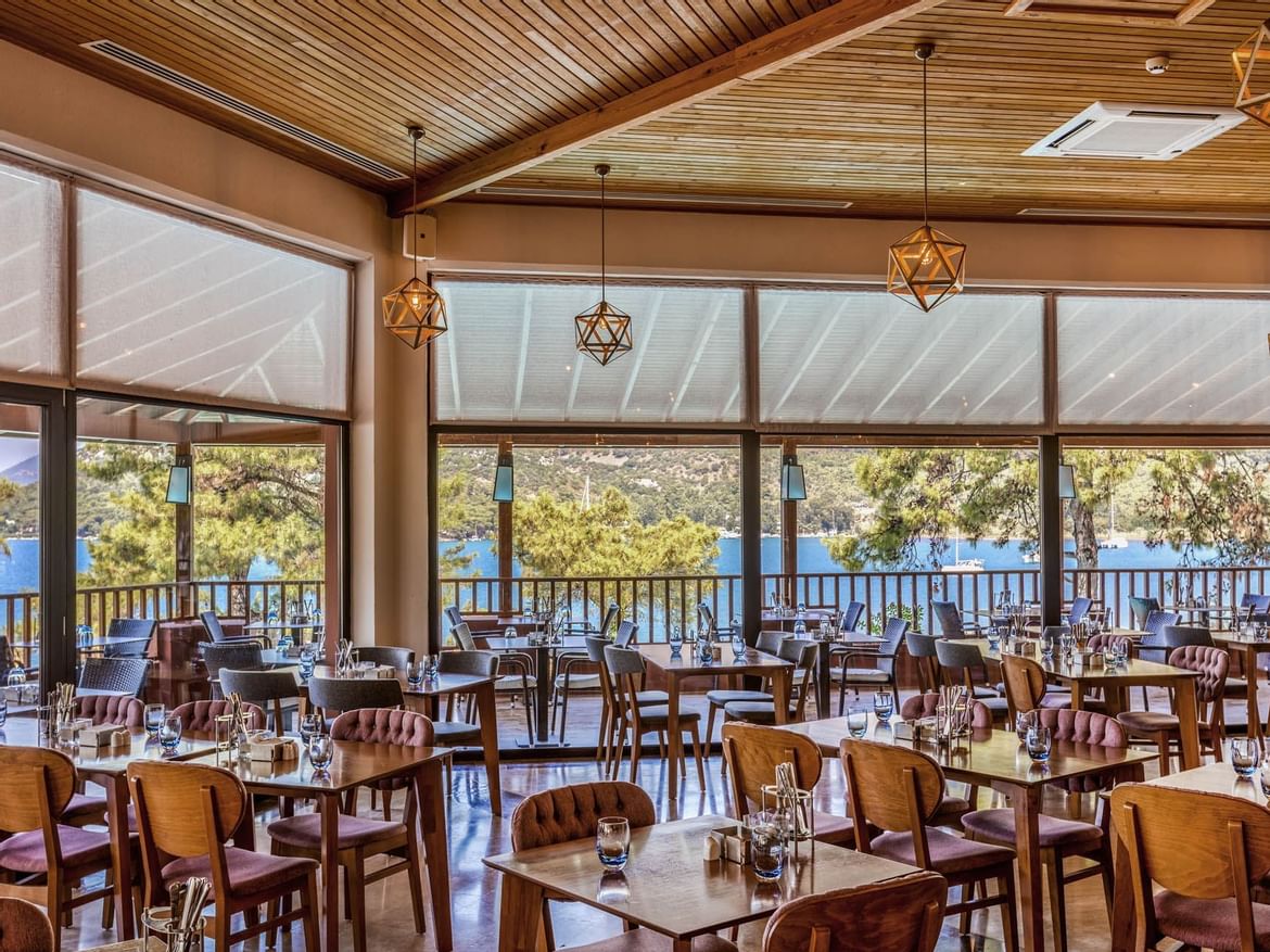 Dining area with an outside view at Marmaris Bay Resort