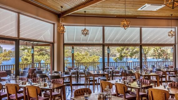 Dining area with an outside view at Marmaris Bay Resort