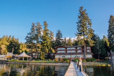 Back exterior view with lake view of Alderbrook Resort & Spa