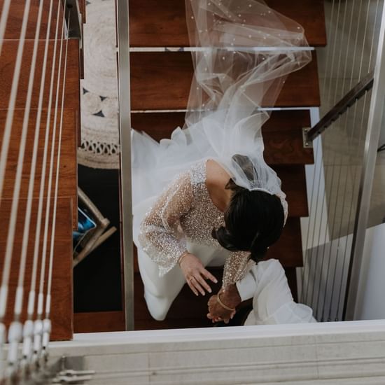 Bride with a man at Pullman Palm Cove Sea Temple Resort & Spa