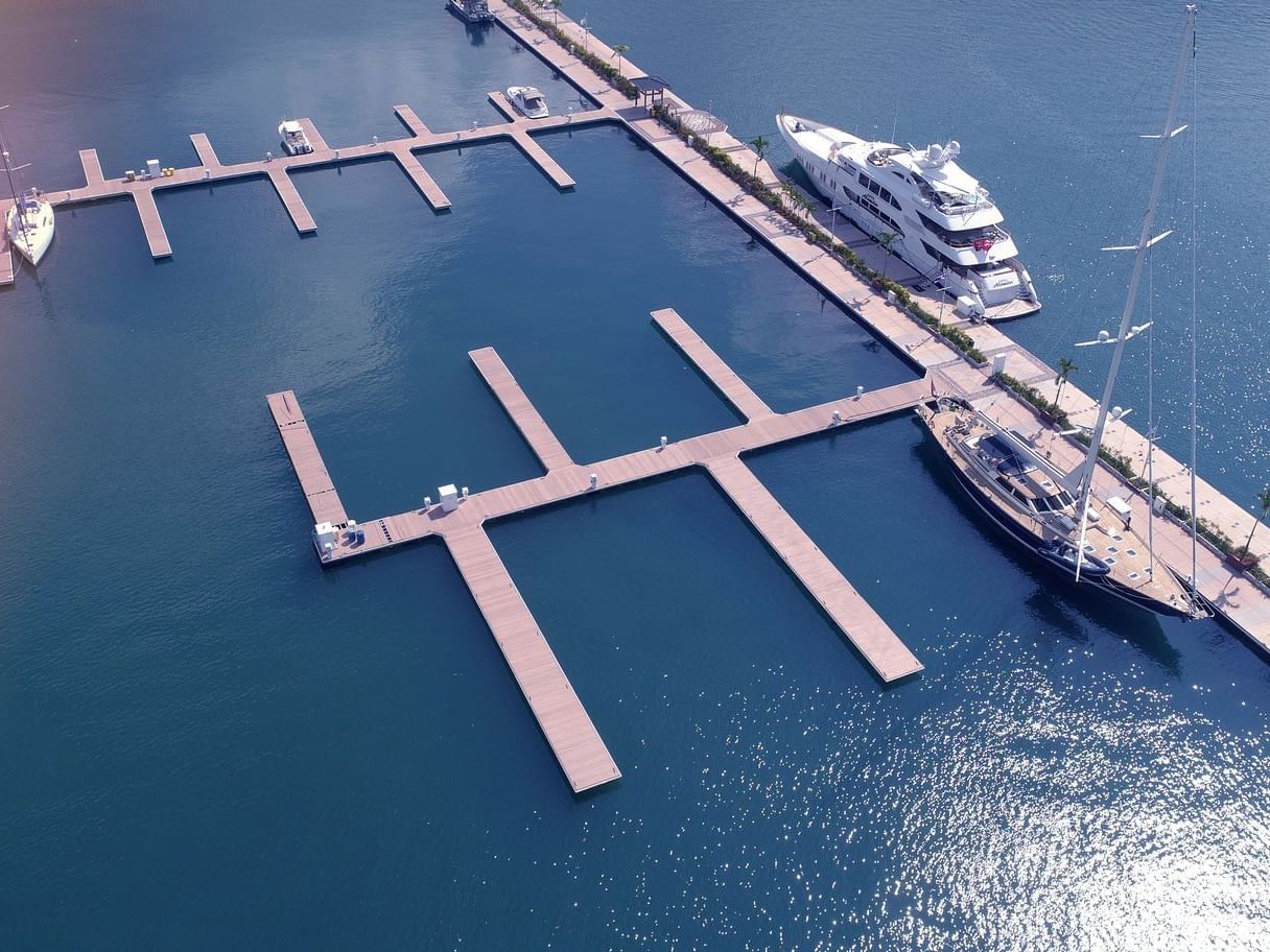 Distant view of Main Dock near Marina Bahia Golfito 