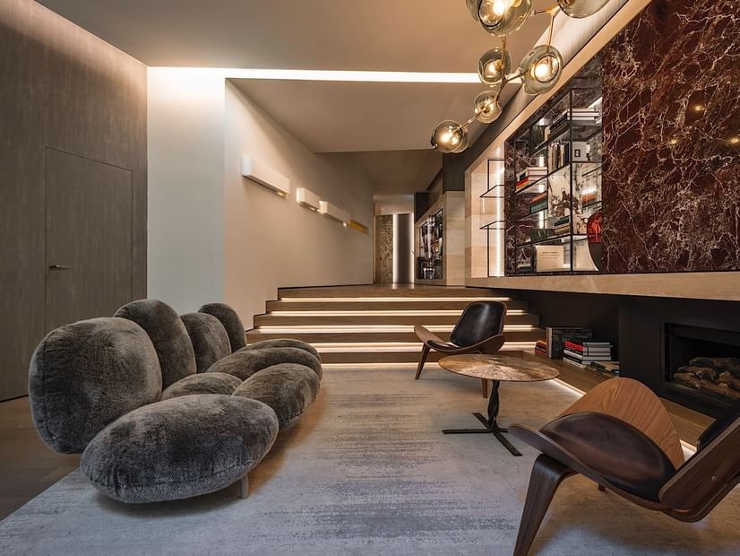 Chairs available in the lobby at Fendi Private Suites Hotel