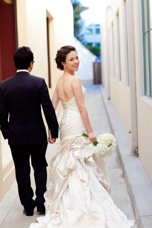 el Prado Palo Alto Bride and Groom