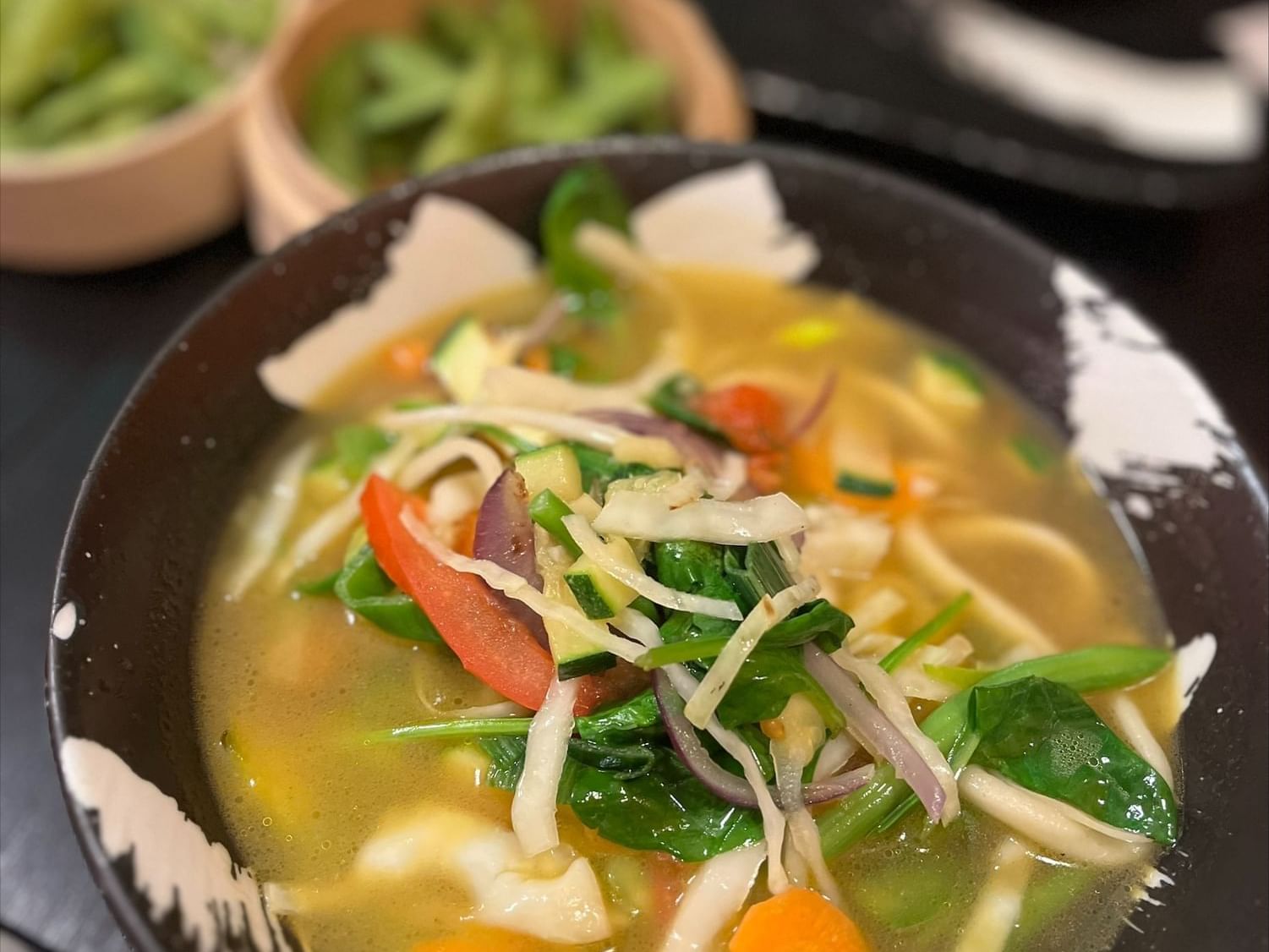 Close up of ramen dish at Kolumba-The Art Museum of the Cologne Archdiocese near Classic Hotel Harmonie