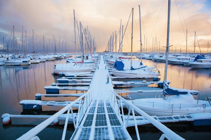 Relaxing view of the boat yard at The Diplomat Resort