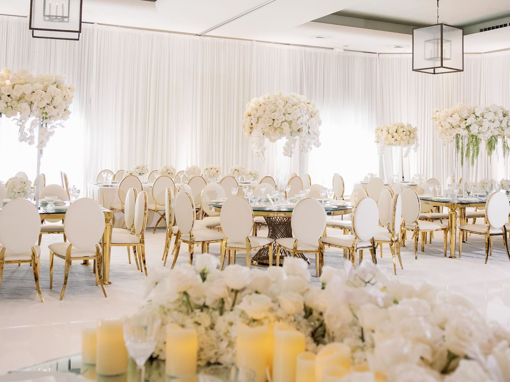 Banquet setup of Sunset Ballroom at Luxe Sunset Boulevard