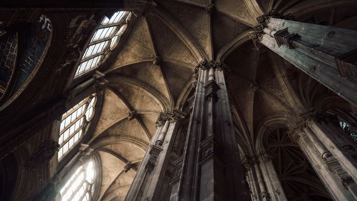 Gothic cathedral ceiling design near The Originals Hotels