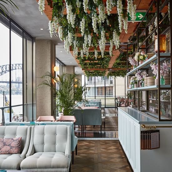 Lounge area in Hyde Hacienda Bar at Pullman Quay Grand Sydney