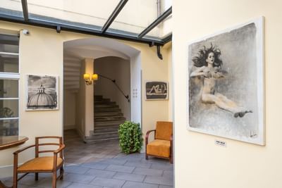 Hotel Lobby at Hotel Leonardo, Prague 1, Czech Republic