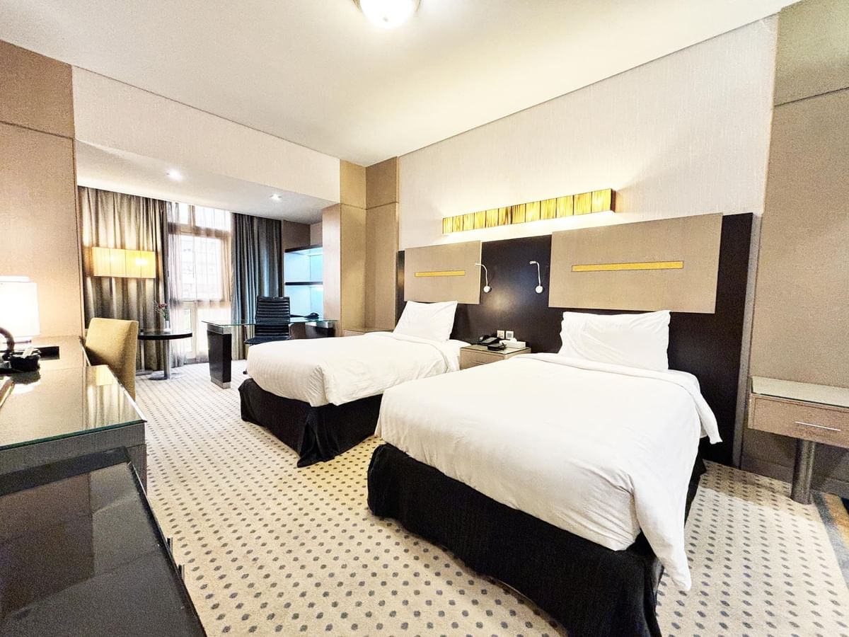 two beds in a room