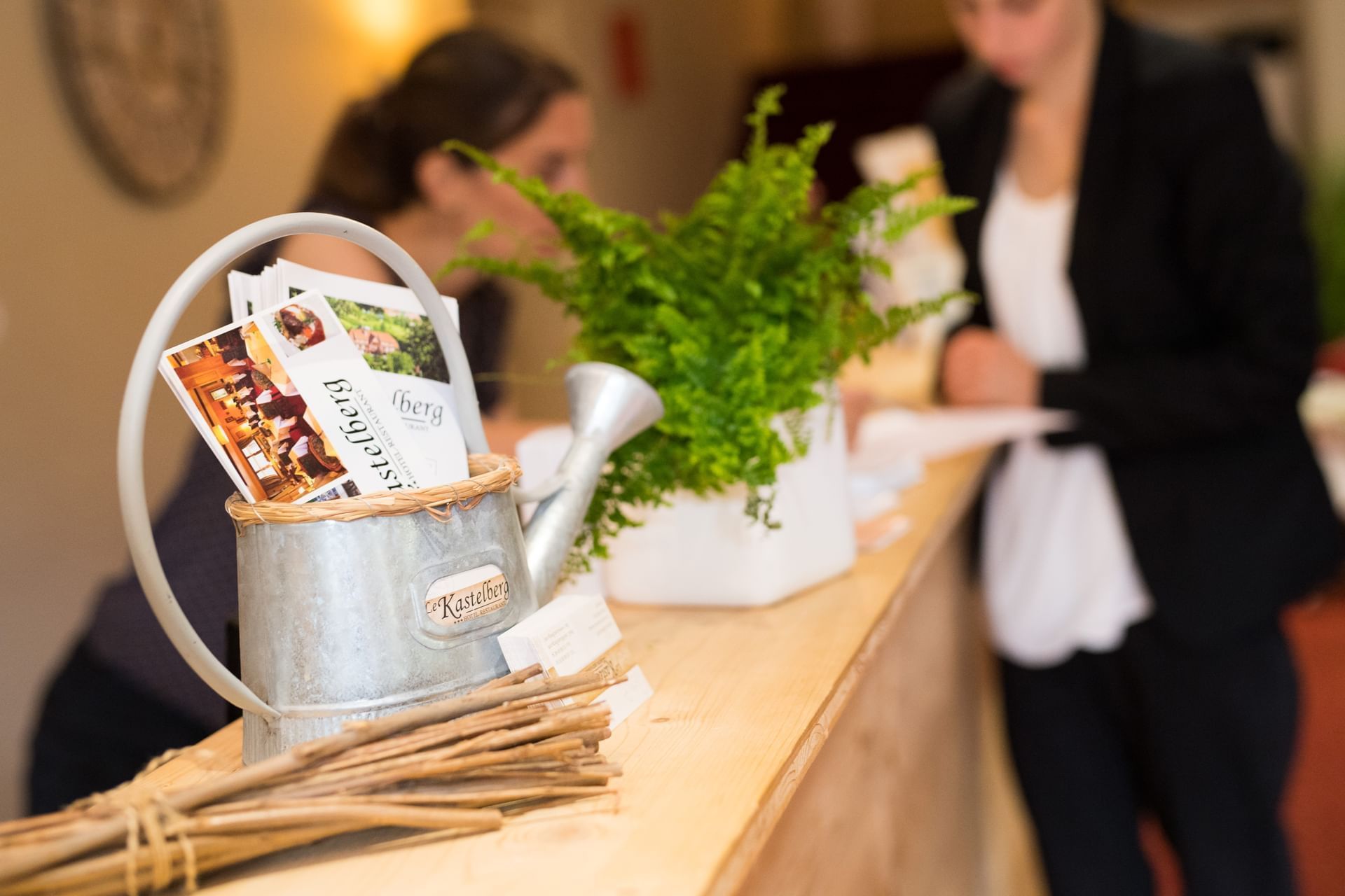 Christmas decors on the reception desk of Le Kastelberg