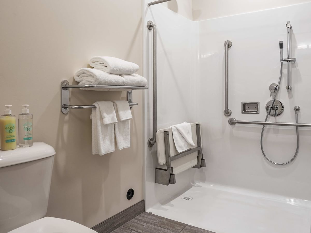 Accessible shower with grab bars