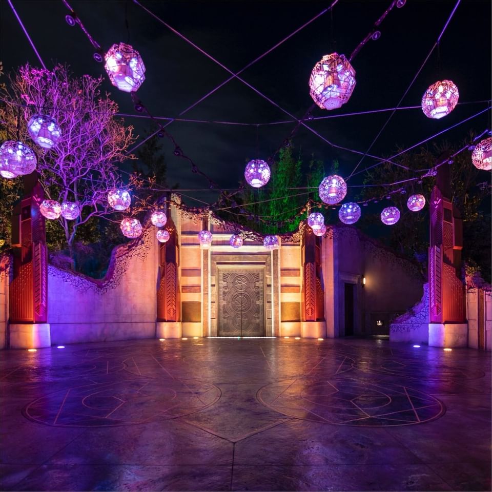 Lighting decors for Ancient Sanctum Night near Anaheim Hotel