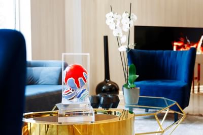 Closeup of a lounge area at St George Lycabettus