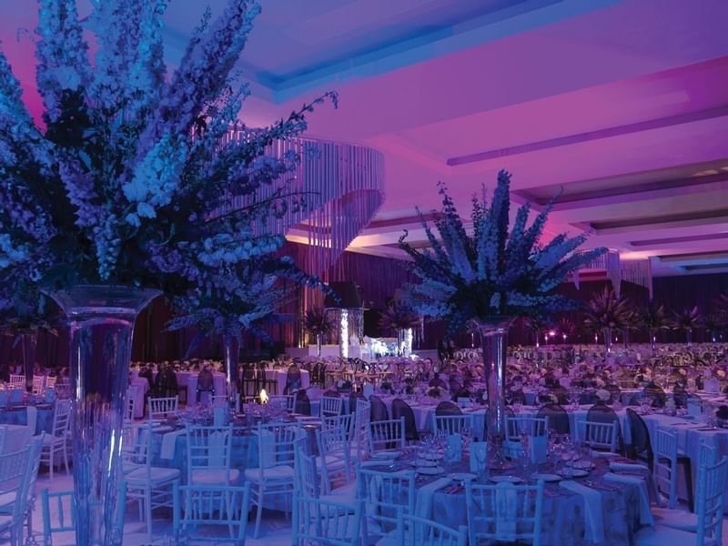 Interior of Gran Salon Aqua wedding at at Live Aqua Resorts