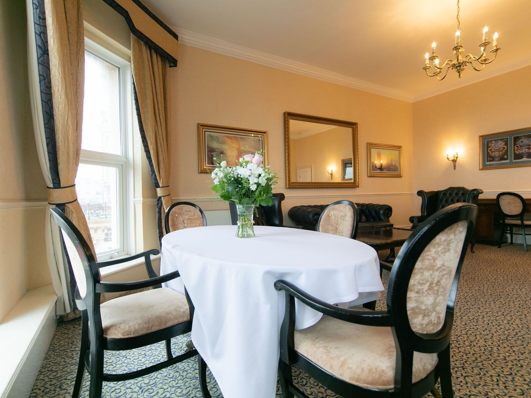 Dining area in a room at The Imperial Hotel Blackpool