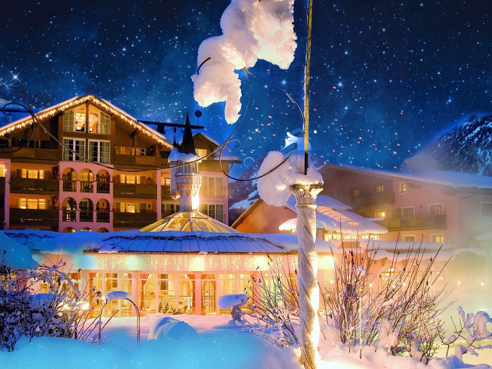 Aussenansicht im Winter, Wellnesshotel Liebes Rot Flüh, Tannheimer Tal