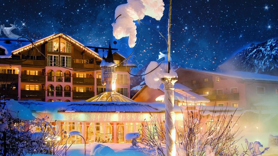 Aussenansicht im Winter, Wellnesshotel Liebes Rot Flüh, Tannheimer Tal