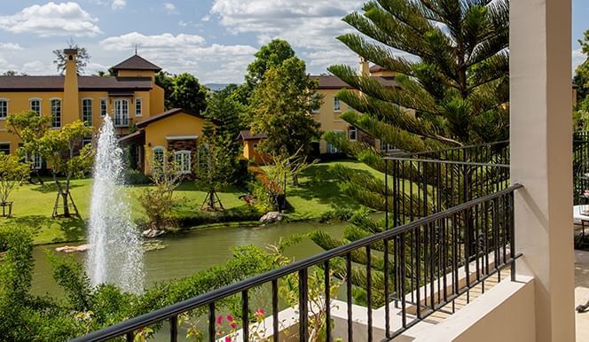Balcony with the garden & lakeview at U Hotels & Resorts