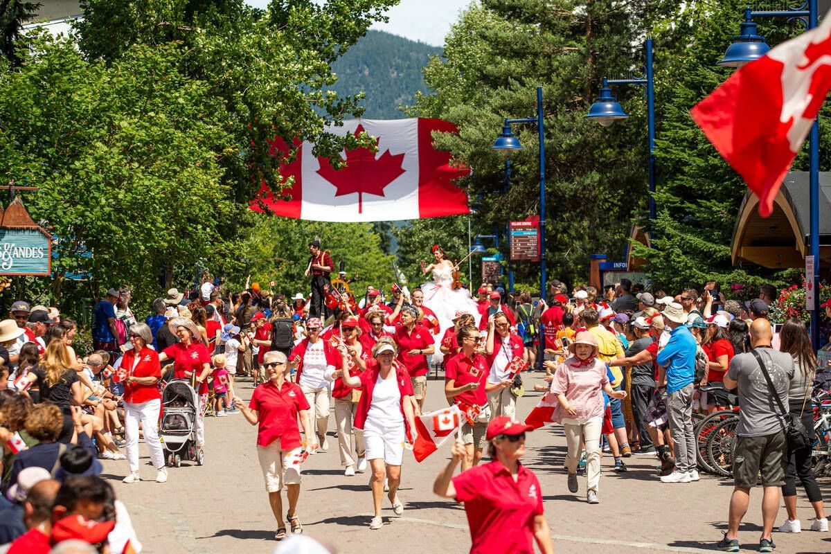 People's parade near Blackcomb Springs Suites