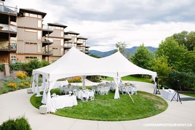 Tent Setup Gellatly Gardens Wedding