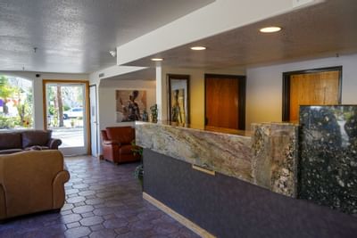 Interior of the lobby & reception area at Hotel Buena Vista