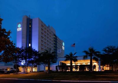 Distant view of Ocean Place Resort & Spa at Night