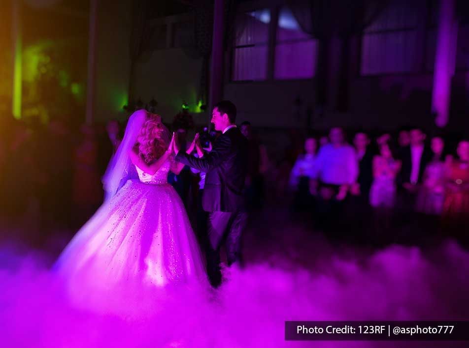 A couple was dancing surrounded by fog at a wedding party - Lexis Suites Penang