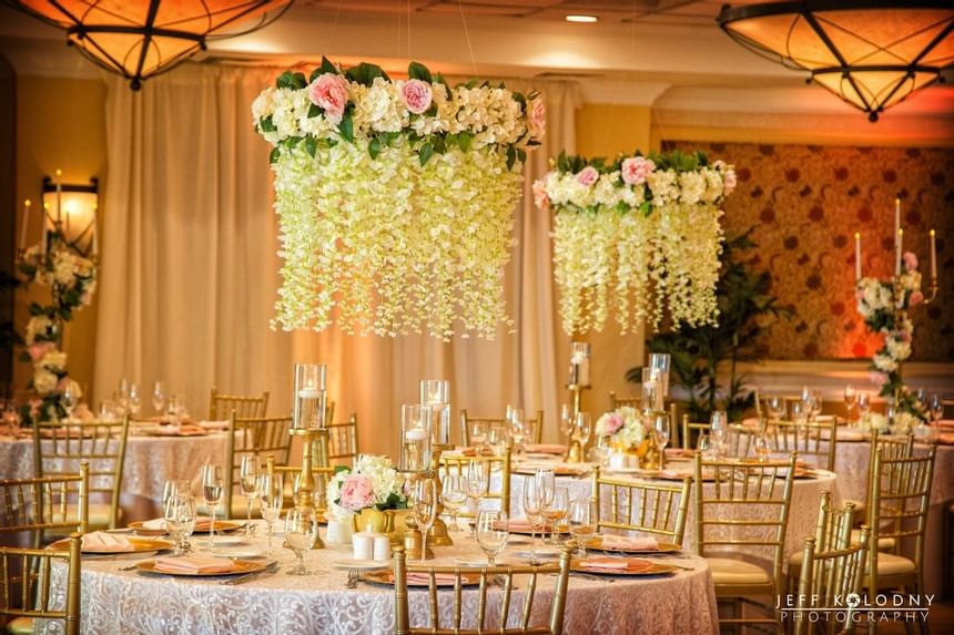 wedding venue tables and decorations