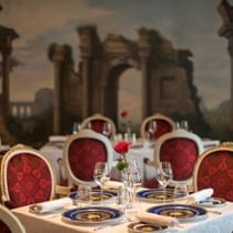 Arranged dining table in Vanitas at Palazzo Versace Dubai