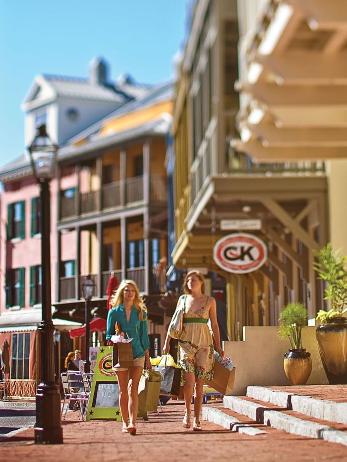Two girls shopping at Rosemary Beach
