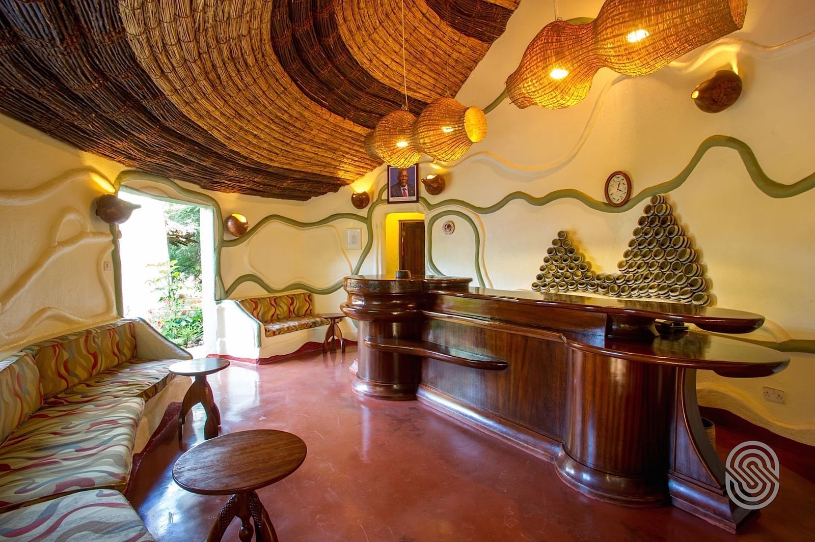 The hotel Reception at Lake Manyara Serena Safari Lodge