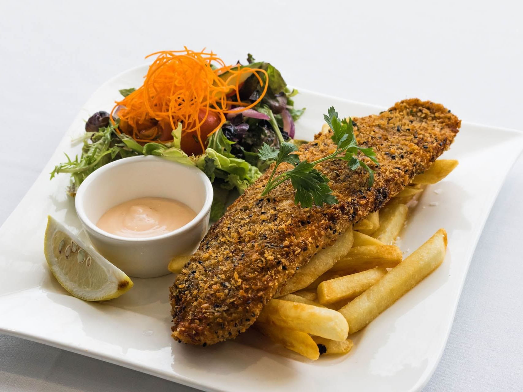 Cajun Barra dish served at Hotel Grand Chancellor Townsville