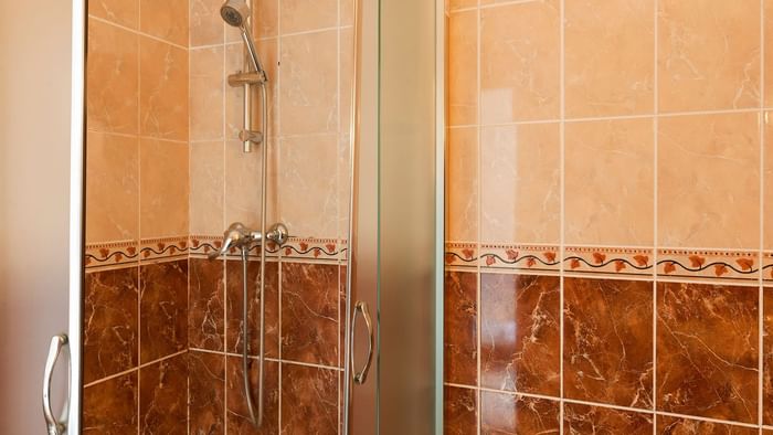 A view of the shower area at Hotel Le Chevel Rouge