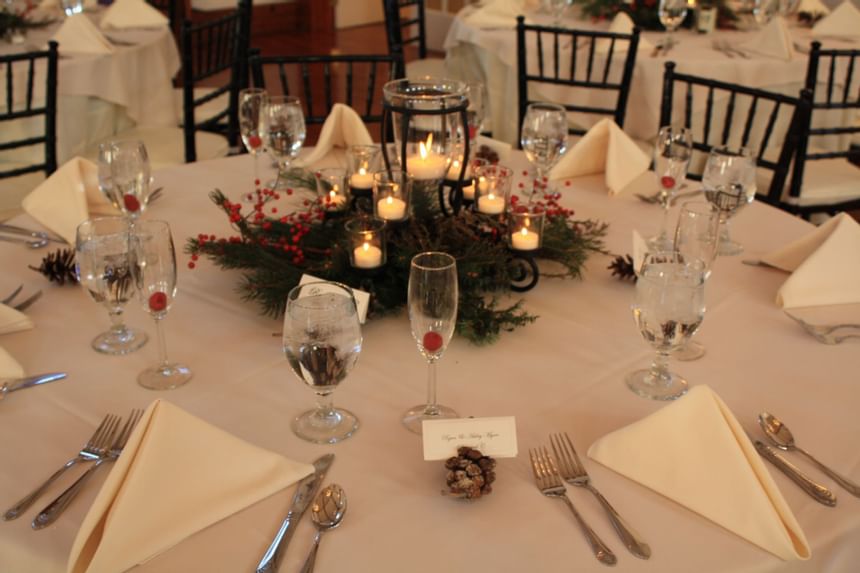 wedding table with flowers