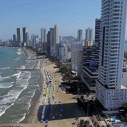 Aerial view of Bocagrande & El Laguito beach near DOT Hotels
